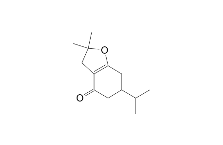 4(2H)-Benzofuranone, 3,5,6,7-tetrahydro-2,2-dimethyl-6-(1-methylethyl)-, (.+-.)-