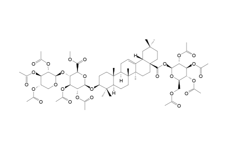 3-O-[BETA-D-XYLOPYRANOSYL-(1->4)-BETA-D-METHYLGLUCURONOPYRANOSYL]-28-O-BETA-D-GLUCOPYRANOSYL-OLEANOLATE-METHYLESTER-PERACETYLATED