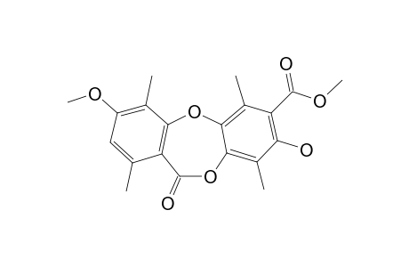 11H-Dibenzo[b,e][1,4]dioxepin-7-carboxylic acid, 8-hydroxy-3-methoxy-1,4,6,9-tetramethyl-11-oxo-, methyl ester