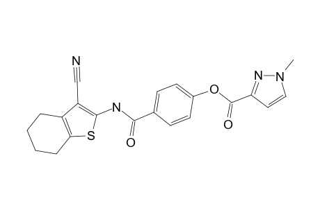 1H-pyrazole-3-carboxylic acid, 1-methyl-, 4-[[(3-cyano-4,5,6,7-tetrahydro-1-benzothiophen-2-yl)amino]carbonyl]phenyl ester