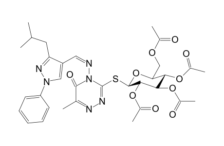 4-[((3-Isobutyl-1-phenyl-1H-pyrazol-4-yl)methylene)amino]-6-methyl-3-(2',3',4',6'-tetra-O-aceyl-b-Dglucopyranosylthio)-1,2,4-triazin-5(4H)-one