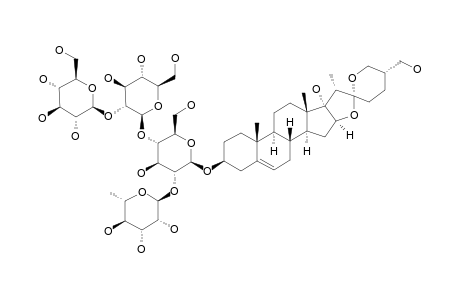 #5;(25R)-SPIROST-5-ENE-3-BETA,17-ALPHA,27-TRIOL-3-O-ALPHA-L-RHAMNOPYRANOSYL-(1->2)-O-[BETA-D-GLUCOPYRANOSYL-(1->2)-O-BETA-D-GLUCOPYRANOSYL-(1->4)]-BETA-D-GLUCO