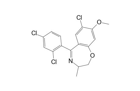 7-chloro-5-(2,4-dichlorophenyl)-2,3-dihydro-8-methoxy-3-methyl-1,4-benzoxazepine