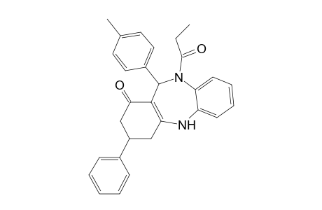 11-(4-methylphenyl)-3-phenyl-10-propionyl-2,3,4,5,10,11-hexahydro-1H-dibenzo[b,e][1,4]diazepin-1-one
