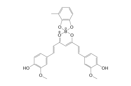 4-[(E)-2-[6-[(E)-2-(4-hydroxy-3-methoxy-phenyl)vinyl]-5'-methyl-spiro[3-oxa-1-oxonia-2-boranuidacyclohexa-4,6-diene-2,8'-7,9-dioxa-8-boranuidabicyclo[4.3.0]nona-1(6),2,4-triene]-4-yl]vinyl]-2-methoxy-phenol