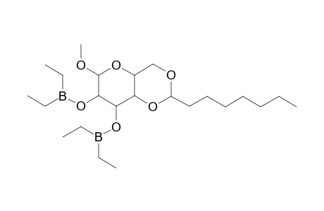 .alpha.-D-Glucopyranoside, 1-O-methyl-2,3-O-diethylboryl-4,6-O-octylidene-