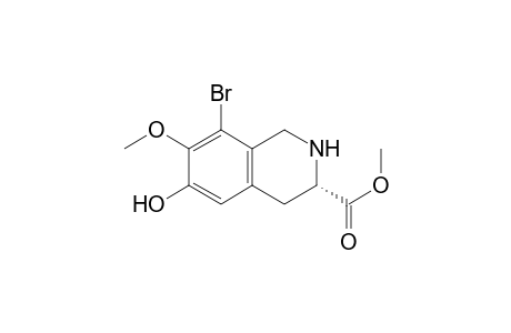 Methyl (-)-3S-8-bromo-6-hydroxy-7-methoxy-1,2,3,4-tetrahydroisoquinoline-3-carboxylate
