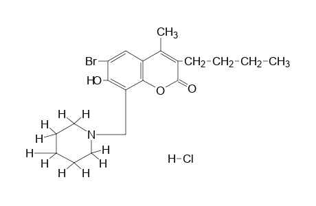 6-bromo-3-butyl-7-hydroxy-4-methyl-8-(piperidinomethyl)coumarin, hydrochloride