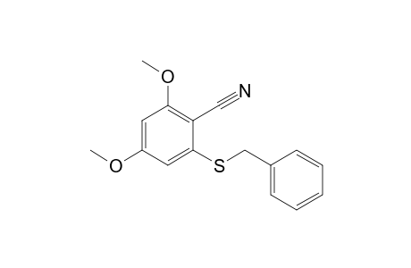 2,4-Dimethoxy-6-(phenylmethylsulfanyl)benzenecarbonitrile