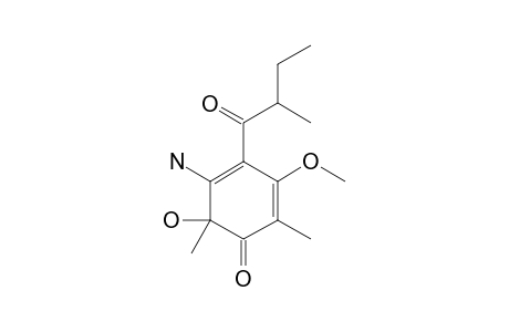 5-AMINO-2,6-DIMETHYL-6-HYDROXY-4-(2'-METHYL-1-OXOBUTYL)-3-METHOXY-2,4-CYCLOHEXADIEN-1-ONE