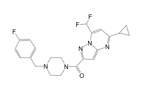 5-cyclopropyl-7-(difluoromethyl)-2-{[4-(4-fluorobenzyl)-1-piperazinyl]carbonyl}pyrazolo[1,5-a]pyrimidine