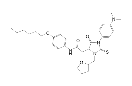 2-[1-[4-(dimethylamino)phenyl]-5-oxo-3-(tetrahydro-2-furanylmethyl)-2-thioxo-4-imidazolidinyl]-N-[4-(hexyloxy)phenyl]acetamide