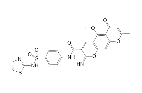 2-Imino-5-methoxy-8-methyl-6-oxo-N-(4-(N-thiazol-2-ylsulfamoyl)phenyl)-2,6-dihydropyrano[3,2-g]chromene-3-carboxamide