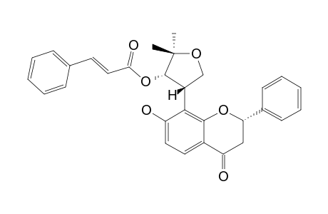 #2;(+)-TEPHRORIN-B;(3S,4S)-4-[(2S)-3,4-DIHYDRO-7-HYDROXY-4-OXO-2-PHENYL-2H-1-BENZOPYRAN-8-YL]-TETRAHYDRO-2,2-DIMETHYL-3-FURANYL-(2E)-3-PHENYL-2-PROPENOATE