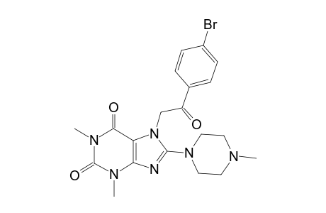 1H-purine-2,6-dione, 7-[2-(4-bromophenyl)-2-oxoethyl]-3,7-dihydro-1,3-dimethyl-8-(4-methyl-1-piperazinyl)-