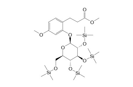 Methyl 3-[4-methoxy-2-[(2S,3R,4S,5S,6R)-3,4,5-trihydroxy-6-(hydroxymethyl)oxan-2-yl]oxyphenyl]propanoate, 4tms