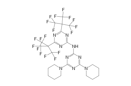 N-[4,6-bis(1-piperidinyl)-1,3,5-triazin-2-yl]-4,6-bis[1,1,1,3,3,3-hexafluoro-2-(trifluoromethyl)propan-2-yl]-1,3,5-triazin-2-amine