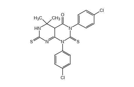 1,3-BIS(p-CHLOROPHENYL)-4a,5-DIHYDRO-5,5-DIMETHYL-2,7-DITHIOPYRIMIDO[4,5-d]PYRIMIDINE-2,4,7(1H,3H,6H)-TRIONE