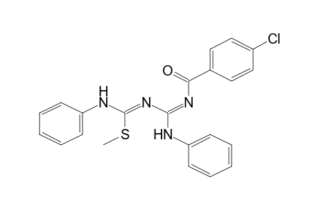 Methyl N'-((Z,Z)-anilino([(Z)-(4-chlorophenyl)(oxo)methyl]imino)methyl)-N-phenylimidothiocarbamate