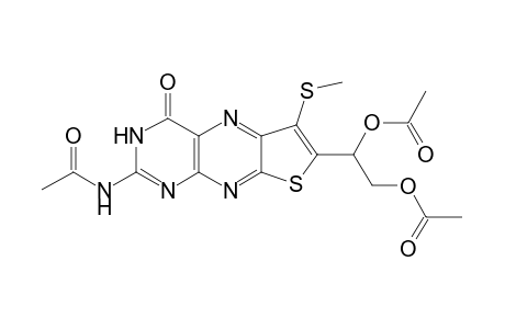 Acetamide, N-[7-[1,2-bis(acetyloxy)ethyl]-1,4-dihydro-6-(methylthio)-4-oxothieno[3,2-g]pteridin-2-yl]-, (.+-.)-