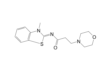 N-(3-METHYL-2-BENZOTHIAZOLINYLIDENE)-3-MORPHOLINOPROPIONAMIDE
