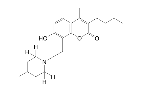 3-butyl-7-hydroxy-4-methyl-8-[(4-methylpiperidino)methyl]coumarin