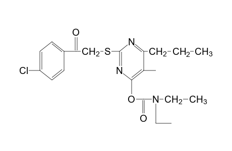 4'-chloro-2-[(4-hydroxy-5-methyl-6-propyl-2-pyrimidinyl)thio]acetophenone, diethyl carbamate (ester)