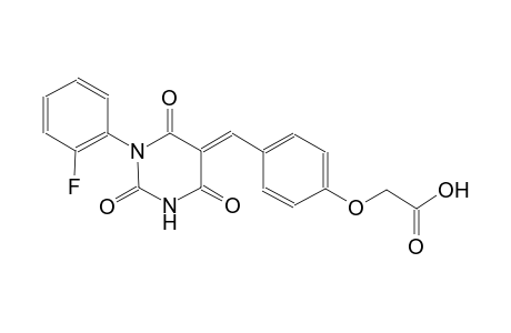 {4-[(E)-(1-(2-fluorophenyl)-2,4,6-trioxotetrahydro-5(2H)-pyrimidinylidene)methyl]phenoxy}acetic acid