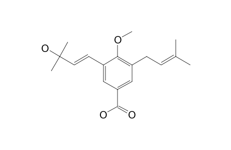 3-[(1-E)-3-HYDROXY-3-METHYL-1-BUTENYL]-4-METHOXY-5-(3-METHYL-2-BUTENYL)-BENZOIC_ACID