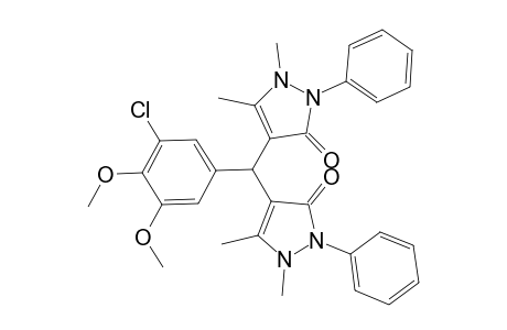 4-[(3-chloro-4,5-dimethoxyphenyl)(1,5-dimethyl-3-oxo-2-phenyl-2,3-dihydro-1H-pyrazol-4-yl)methyl]-1,5-dimethyl-2-phenyl-1,2-dihydro-3H-pyrazol-3-one