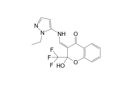 (Z)-3-{[(1-Ethyl-1H-pyrazol-5-yl)amino]methylene}-2-hydroxy-2-(trifluoromethyl)chroman-4-one