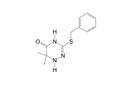 3-(benzylthio)-1,6-dihydro-6,6-dimethyl-as-triazin-5(H)-one