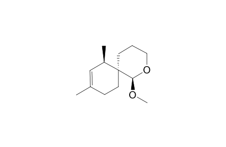 (-)-(1R*,6R*,7R*)-1-methoxy-7,9-dimethyl-2-oxaspiro[5.5]undec-8-ene