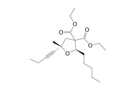 Diethyl 5-(but-1-ynyl)-5-methyl-2-pentyloxolane-3,3-dicarboxylate