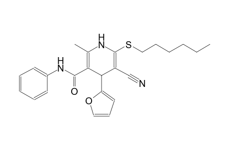 3-pyridinecarboxamide, 5-cyano-4-(2-furanyl)-6-(hexylthio)-1,4-dihydro-2-methyl-N-phenyl-