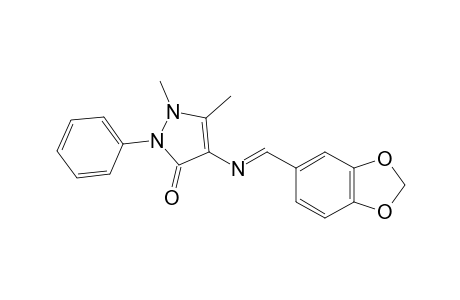 4-([(E)-1,3-Benzodioxol-5-ylmethylidene]amino)-1,5-dimethyl-2-phenyl-1,2-dihydro-3H-pyrazol-3-one