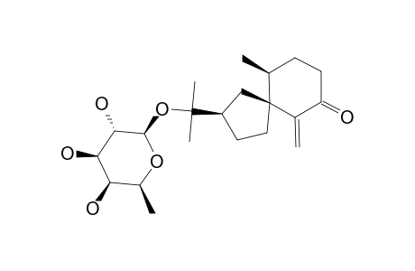 (2-R*,5-S*,10-S*)-10-METHYL-6-METHYLENE-2-[(1-METHYL-1-BETA-D-FUCOPYRANOSYLOXY)-ETHYL]-SPIRO-[4.5]-DECAN-8-ONE