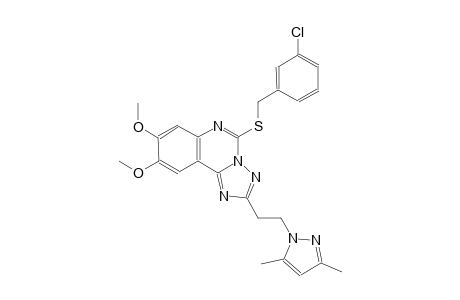 5-[(3-chlorobenzyl)sulfanyl]-2-[2-(3,5-dimethyl-1H-pyrazol-1-yl)ethyl]-8,9-dimethoxy[1,2,4]triazolo[1,5-c]quinazoline