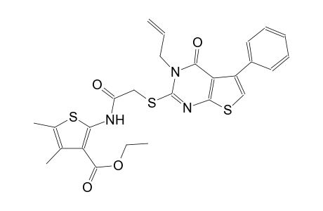 3-thiophenecarboxylic acid, 2-[[[[3,4-dihydro-4-oxo-5-phenyl-3-(2-propenyl)thieno[2,3-d]pyrimidin-2-yl]thio]acetyl]amino]-4,5-dimethyl-, ethyl ester