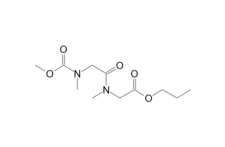 Sarcosylsarcosine, N-methoxycarbonyl-, propyl ester