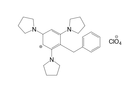 2-benzyl-1,3,5-tri-1-pyrrolidinylcyclohexadienylium perchlorate