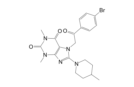 1H-purine-2,6-dione, 7-[2-(4-bromophenyl)-2-oxoethyl]-3,7-dihydro-1,3-dimethyl-8-(4-methyl-1-piperidinyl)-