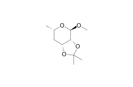 Methyl 4,6-Dideoxy-2,3-O-isopropylidene-.alpha.,L-lyxo-hexopyranoside