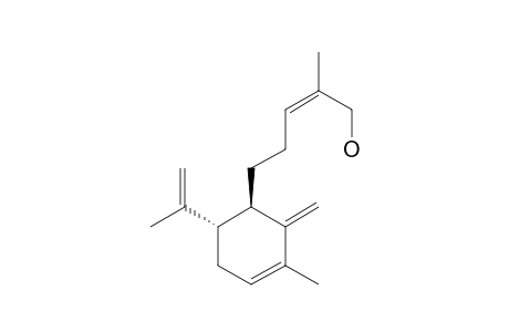 5-(5-(R)-ISOPROPYLEN-1-METHYLIDEN-2-METHYL-2-CYCLOHEXEN-6-(S)-YL)-2-METHYL-2-(Z)-PENTENOL;(Z)-6-NORMETHYL-CARVO-BETA-SANTALOL