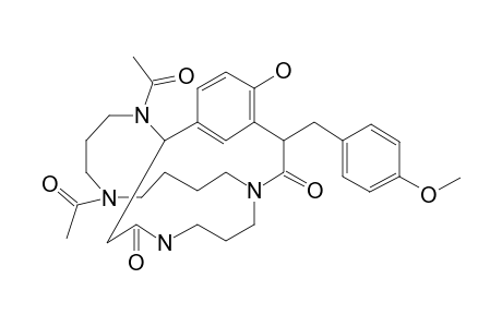 1,6,10,22-Tetraazatricyclo[9.7.6.1(12,16)]pentacosa-12,14,16(25)-triene-18,23-dione, 6,10-diacetyl-15-hydroxy-17-[(4-methoxyphenyl)methyl]-