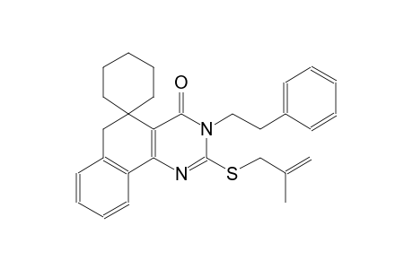 2-((2-methylallyl)thio)-3-phenethyl-3H-spiro[benzo[h]quinazoline-5,1'-cyclohexan]-4(6H)-one