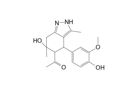 1-[6-Hydroxy-4-(4-hydroxy-3-methoxy-phenyl)-3,6-dimethyl-4,5,6,7-tetrahydro-2H-indazol-5-yl]-ethanone