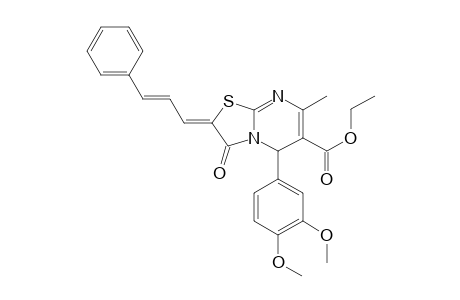 ethyl (2Z)-5-(3,4-dimethoxyphenyl)-7-methyl-3-oxo-2-[(2E)-3-phenyl-2-propenylidene]-2,3-dihydro-5H-[1,3]thiazolo[3,2-a]pyrimidine-6-carboxylate