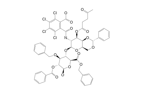 #12;BENZYL-[2-O-BENZOYL-3-O-BENZYL-4-O-(4,6-O-BENZYLIDENE-2-DEOXY-3-O-LEVULINOYL-2-TETRACHLOROPHTHALIMIDO-BETA-D-GALACTOPYRANOSYL)-BETA-D-GLUCOPYRANOSE]-URONA