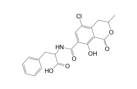 L-Phenylalanine, N-[(5-chloro-3,4-dihydro-8-hydroxy-3-methyl-1-oxo-1H-2-benzopyran-7-yl)carbonyl]-, (R)-